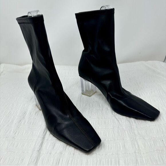 Zara Sleek Midi Calf Boots- Size 8 - Picture 1 of 15